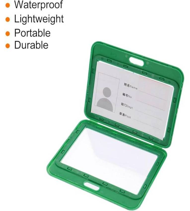 85x54mm Porte-carte vert de travail en plastique, porte-carte d'identité,étui, couverture, carte de crédit, affaires